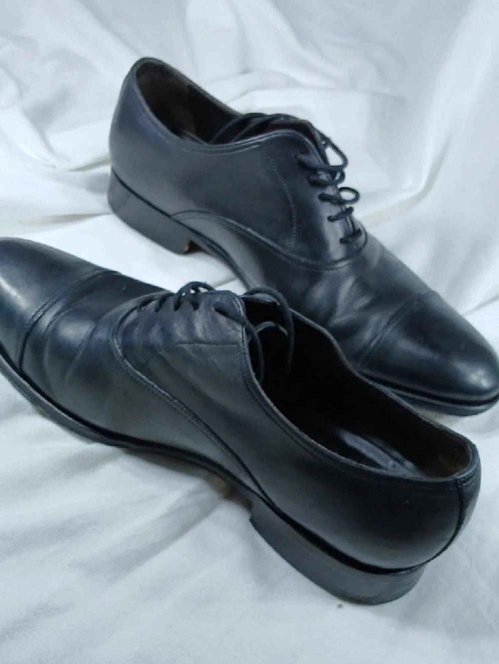 To Boot Black Leather Cap-Toe Oxfords